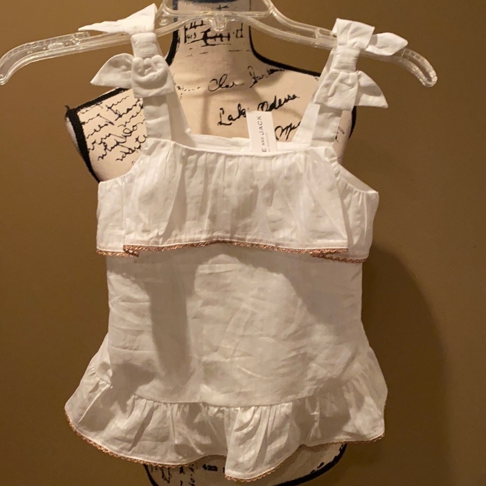 Janie & Jack white halter top girls size 8 NWT